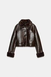 Blouson double-face effet fourrure