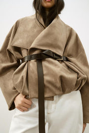 Veste portefeuille effet suédine