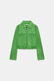 Veste courte effet suédine