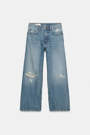 Jean TRF boyfriend déchiré taille mi-haute