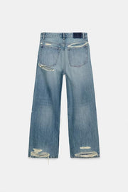 Jean TRF boyfriend déchiré taille mi-haute