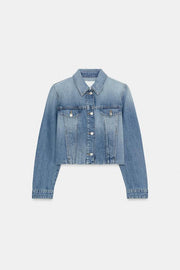 Blouson en denim TRF à épaulettes