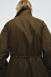 Veste cirée à col en velours côtelé ZW Collection