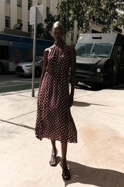 Robe midi à pois