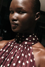Robe midi à pois