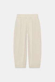 Pantalon coupe barrel en lin