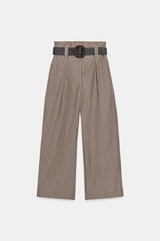 Pantalon à rayures avec ceinture