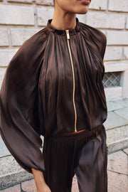 Veste bomber ballon satinée