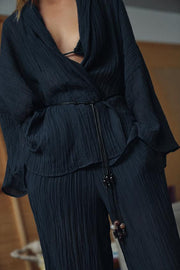 Veste semi-transparente effet froissé