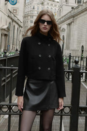 Jupe-culotte croisée effet cuir