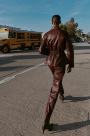 Veste effet cuir à taille élastique