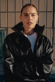 Veste effet cuir à volume