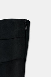 Robe midi contrastée drapée