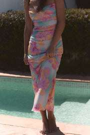 Robe midi en tulle imprimé