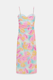 Robe midi en tulle imprimé