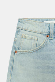 Bermuda baggy en denim TRF taille mi-haute