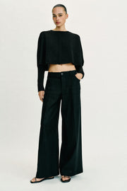 Pantalon large en lin