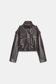 Blouson court effet cuir