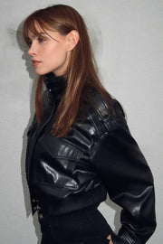 Blouson effet cuir à passants