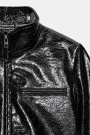 Veste courte effet cuir