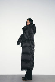 Anorak matelassé 70 % duvet, 30 % plumes, à capuche et gants, déperlant