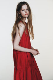 Robe midi en nylon avec liens à nouer