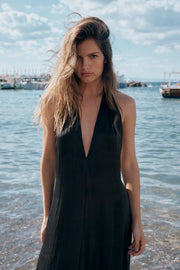 Robe midi dos-nu satinée