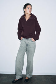 Bomber oversize à fermeture zippée