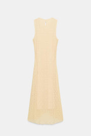 Robe midi en dentelle à fronces