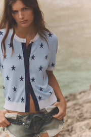 Veste en maille à motif étoiles