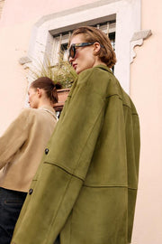 Manteau effet suédine
