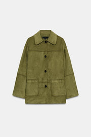 Manteau effet suédine