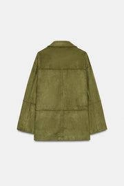 Manteau effet suédine
