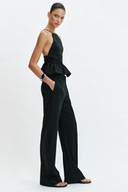 Top dos-nu peplum