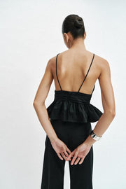 Top dos-nu peplum