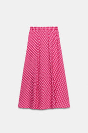 Jupe midi à carreaux