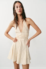 Robe courte texturée dos-nu