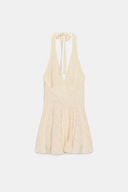 Robe courte texturée dos-nu