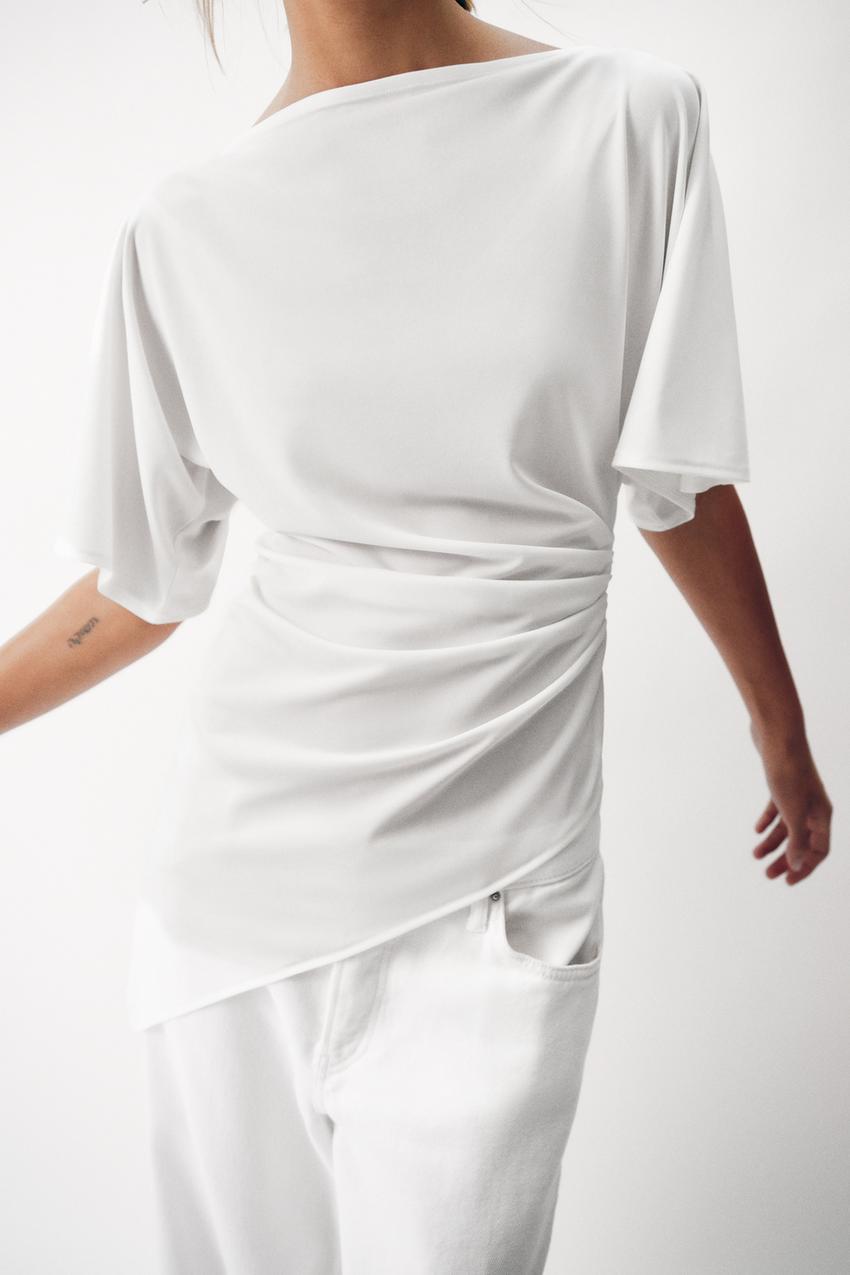 Top drapé asymétrique
