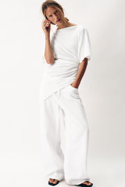 Top drapé asymétrique
