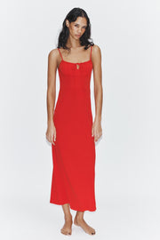 Robe midi fluide à bretelles