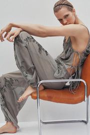 Pantalon bouffant brodé