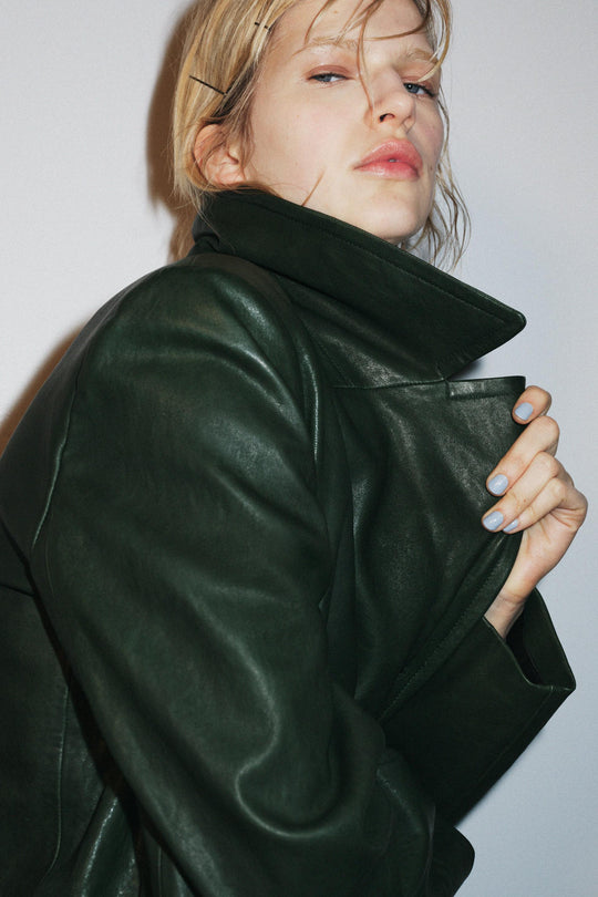 Blazer croisé en cuir ZW Collection Édition limitée