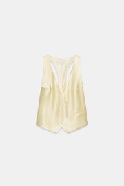 Gilet satiné à double boutonnage