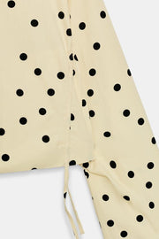 Veste à fronces à pois
