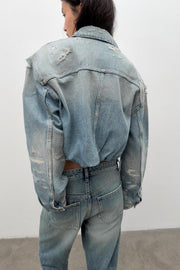 Blouson en denim TRF déchiré