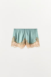Short satiné en dentelle