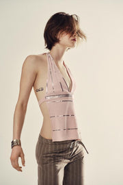 Pantalon évasé à rayures et boucle