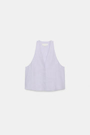 Gilet à boutons en lin