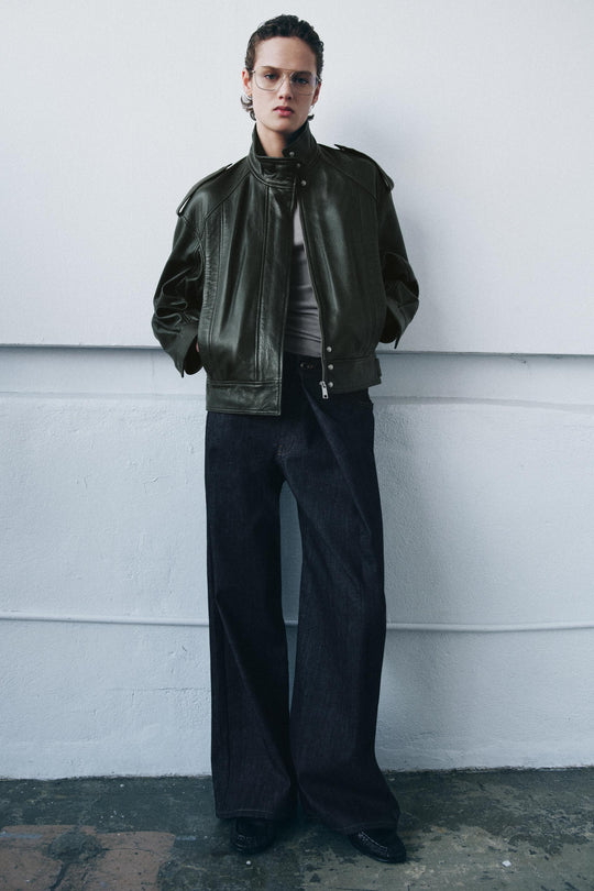 Veste bomber en cuir ZW Collection Édition limitée